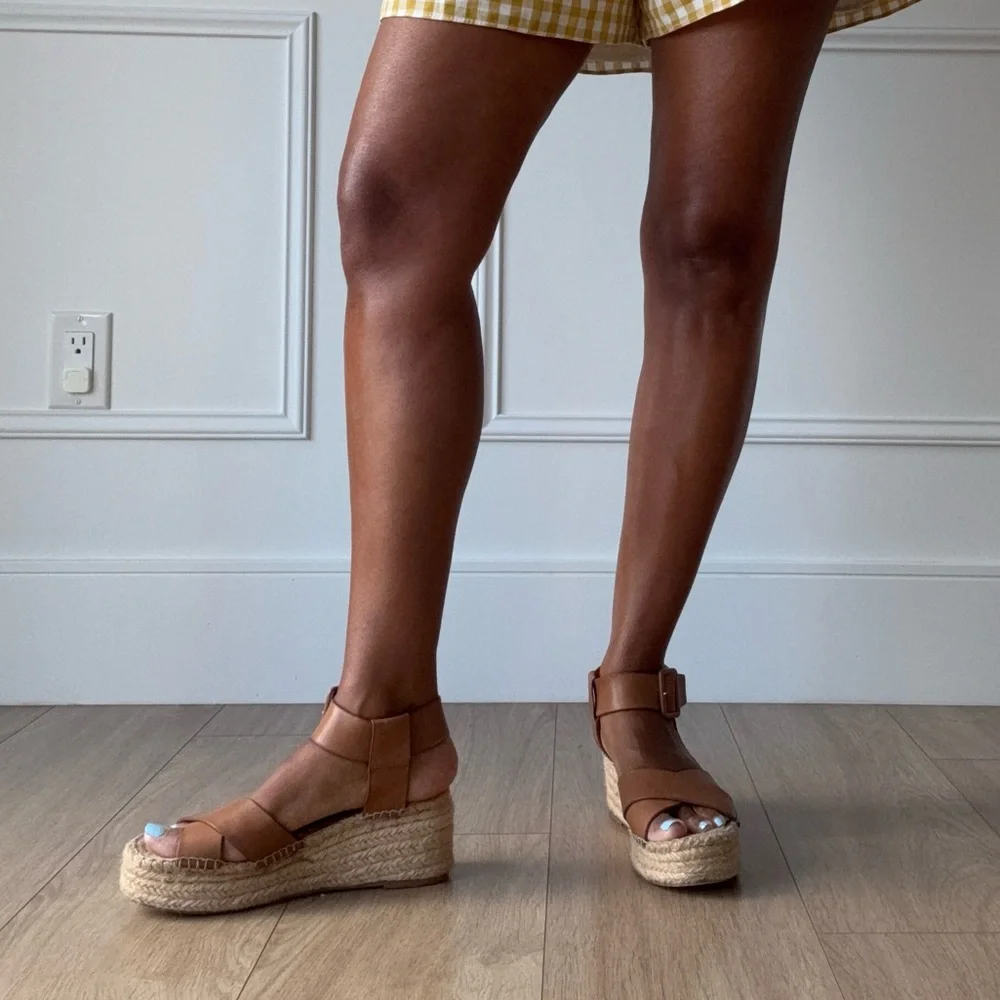 Sole Society Women's Tan Espadrille Wedge Sandals - Picture 4 of 4